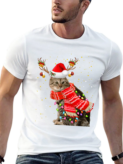 Festive Christmas Cat T-Shirt