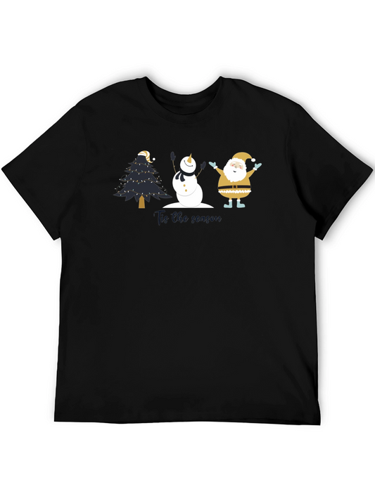 Festive Christmas T-Shirt: Tree Snowman & Santa
