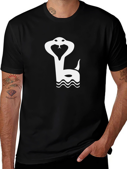 Black Snake Graphic Tee - Stylish Cobra Design