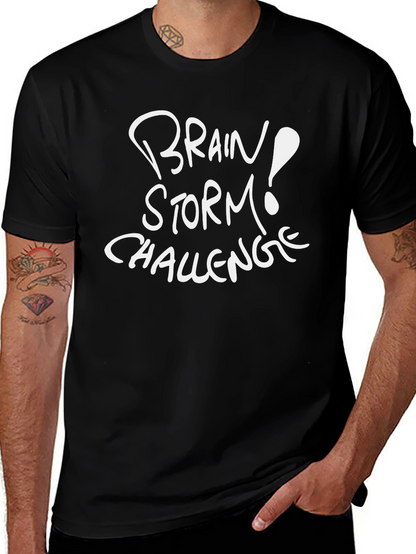 Brain Storm Challenge Black Graphic T-Shirt