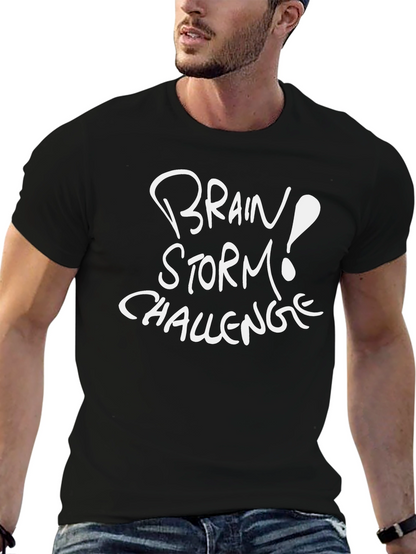 Brain Storm Challenge Black Graphic T-Shirt