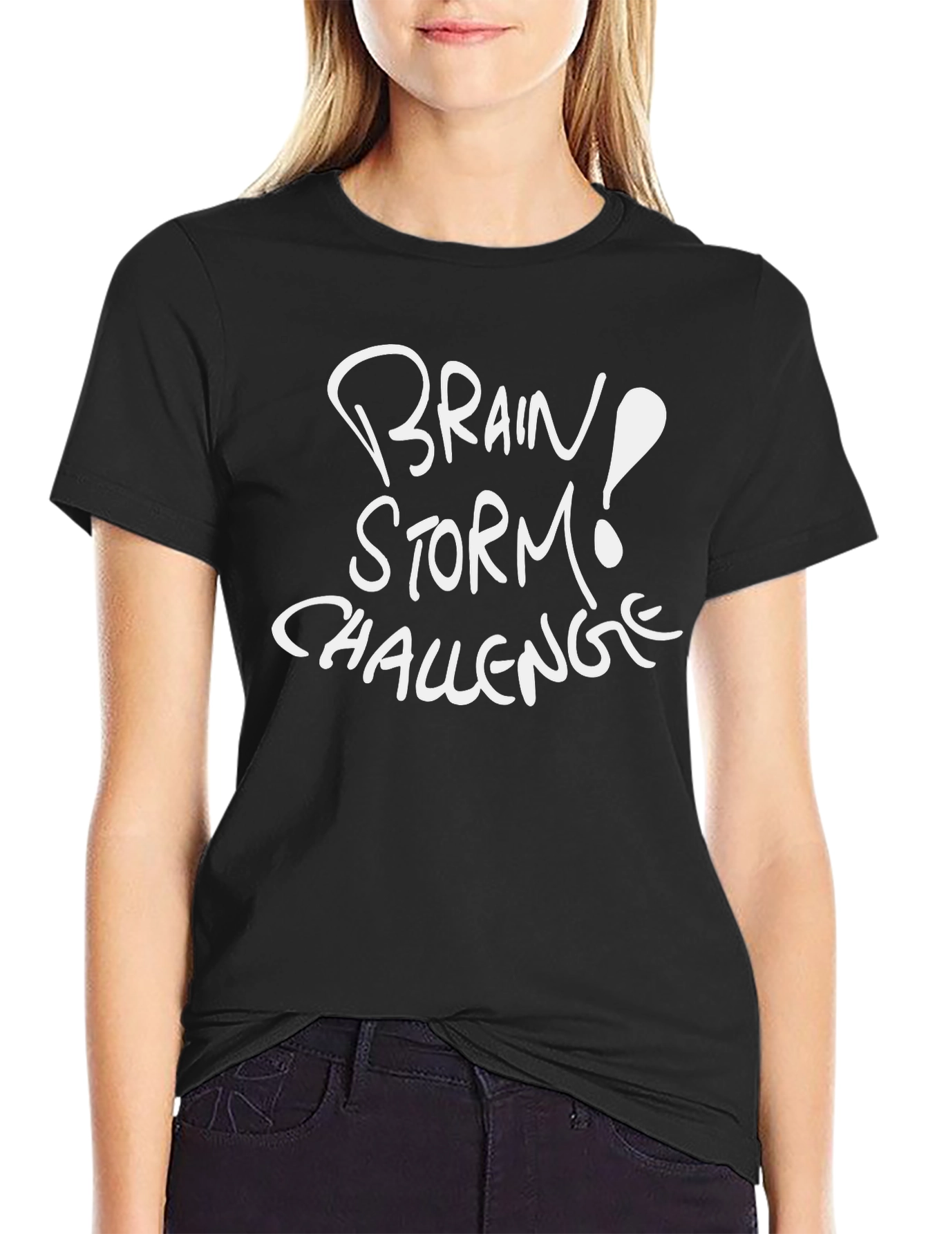 Brain Storm Challenge Black Graphic T-Shirt