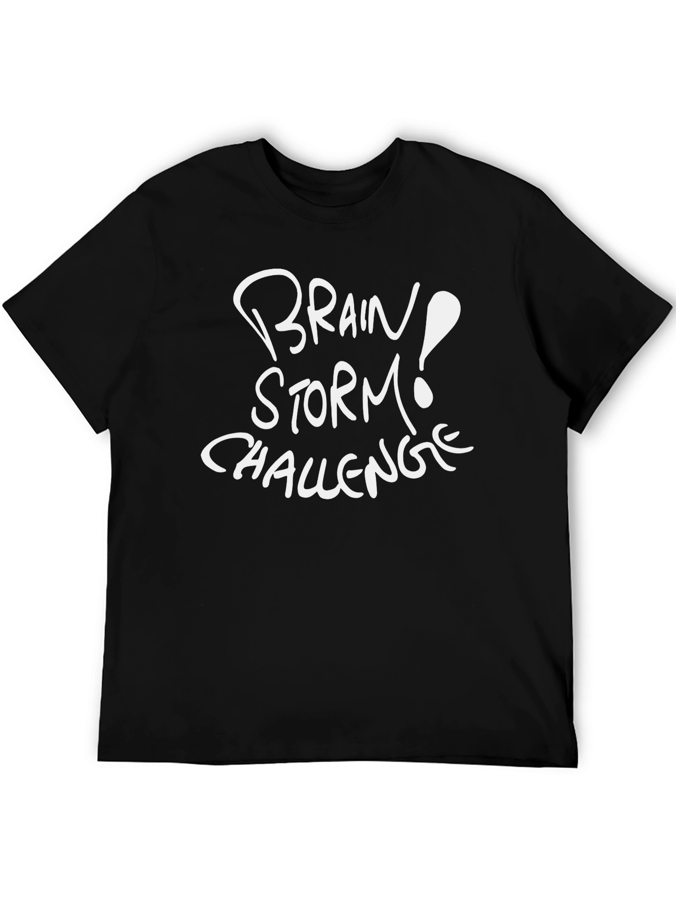 Brain Storm Challenge Black Graphic T-Shirt