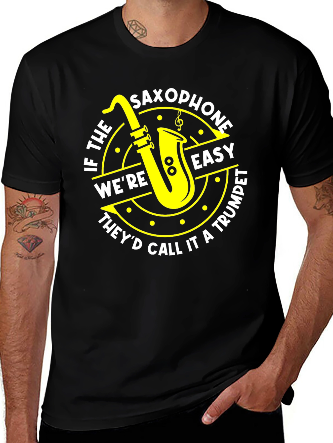 Saxophone Easy Trumpet Tee - Musician T-Shirt