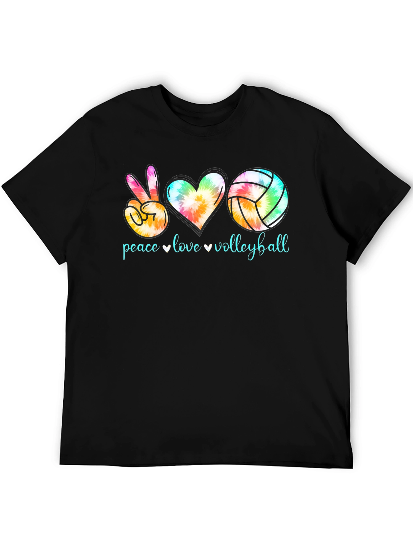 Peace Love Volleyball Tie-Dye Graphic Tee