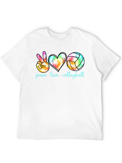 Peace Love Volleyball Tie-Dye Graphic Tee