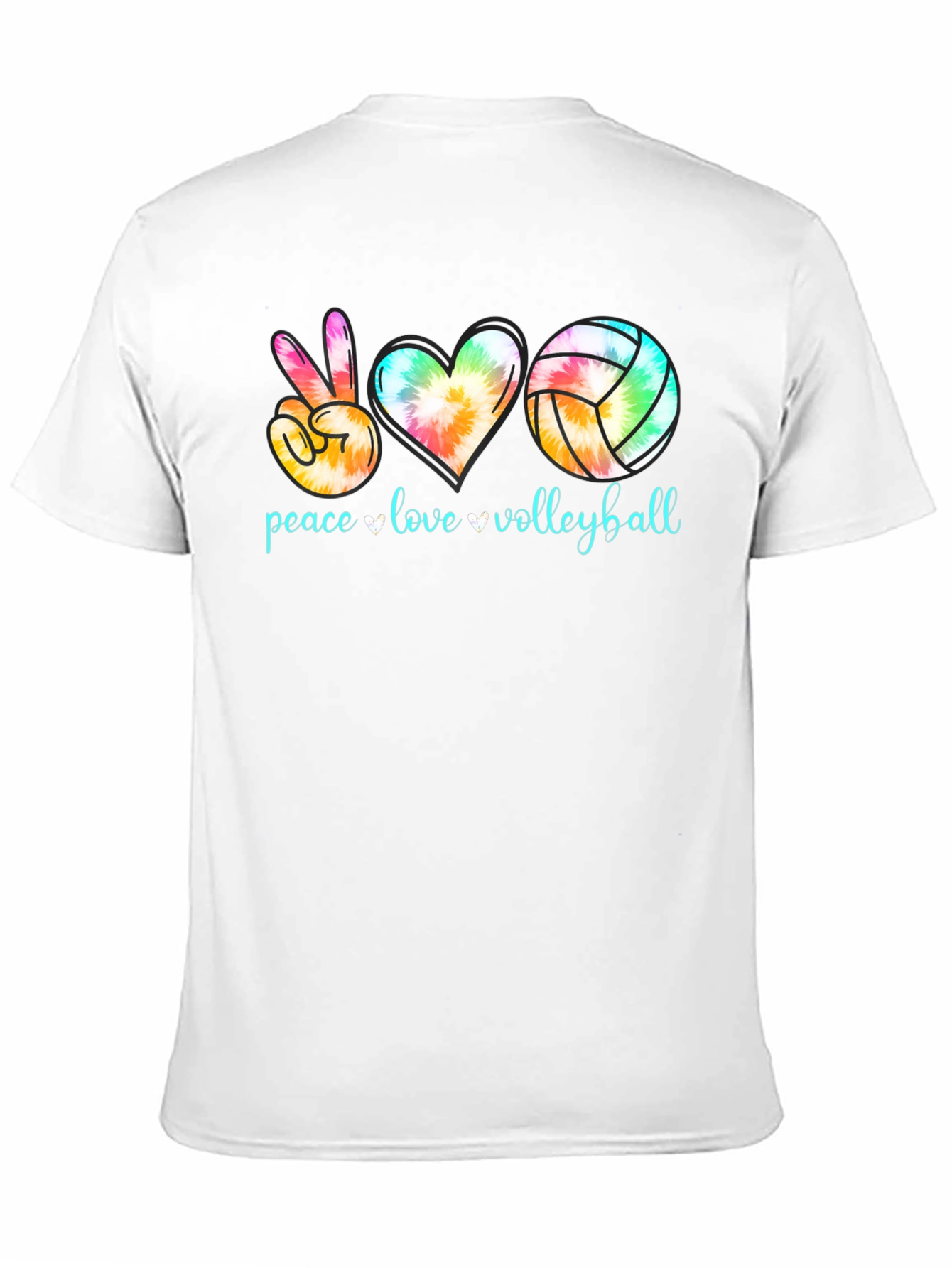 Peace Love Volleyball Tie-Dye Graphic Tee