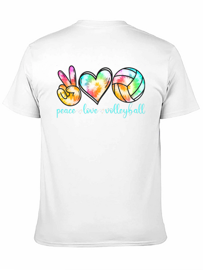 Peace Love Volleyball Tie-Dye Graphic Tee