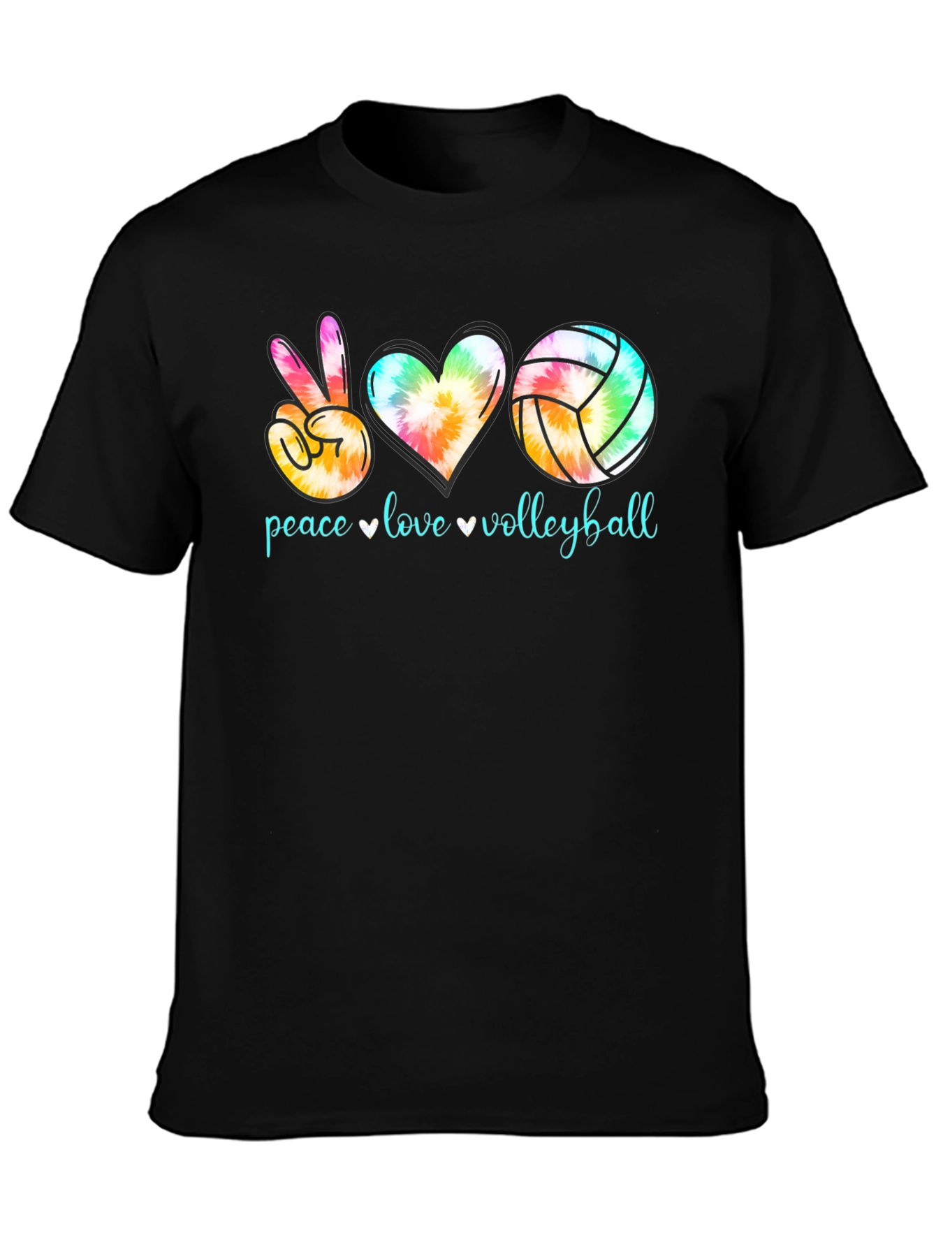 Peace Love Volleyball Tie-Dye Graphic Tee