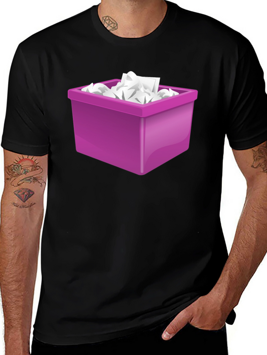 Wastebasket T-Shirt: Fun Graphic Tee for Office Humor