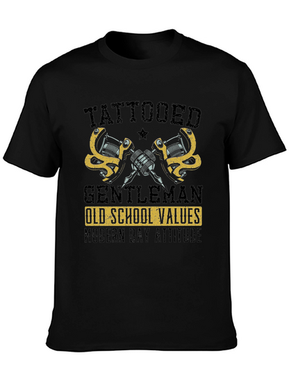 Tattooed Gentleman Old School Values Modern Attitude T-Shirt