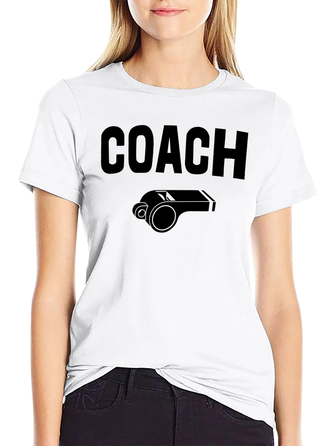 Coach Whistle Graphic Tee - Black