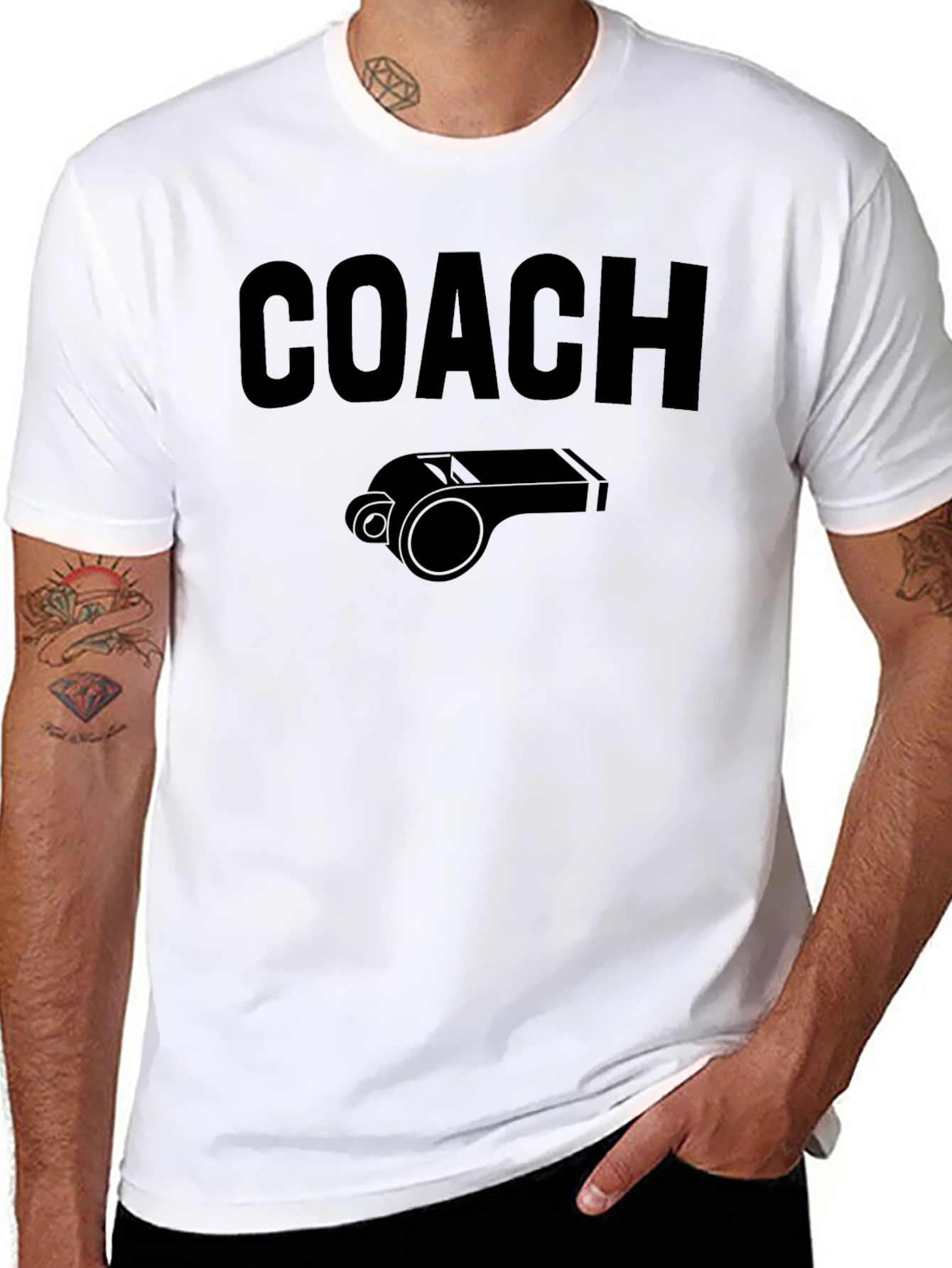 Coach Whistle Graphic Tee - Black