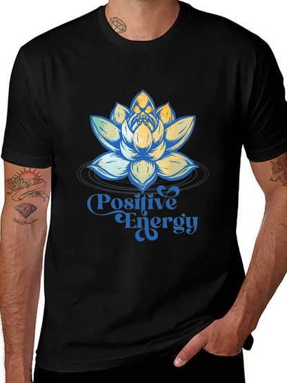 Positive Energy Lotus Flower Graphic T-Shirt