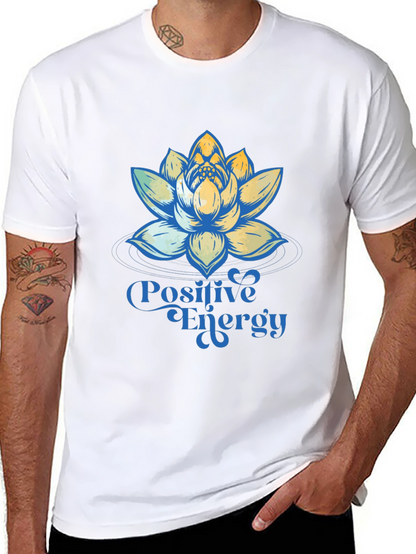 Positive Energy Lotus Flower Graphic T-Shirt