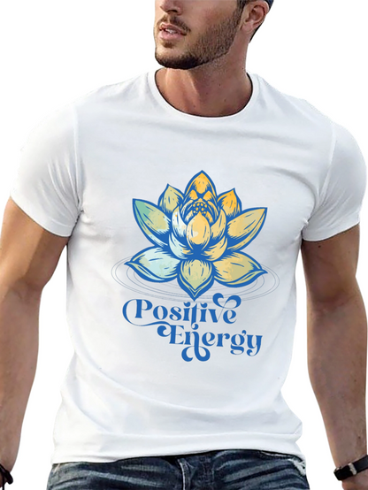 Positive Energy Lotus Flower Graphic T-Shirt