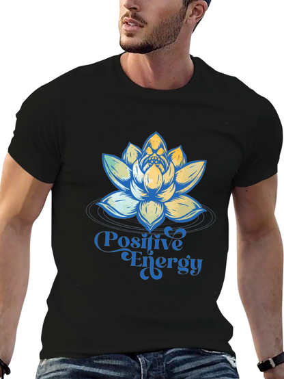 Positive Energy Lotus Flower Graphic T-Shirt