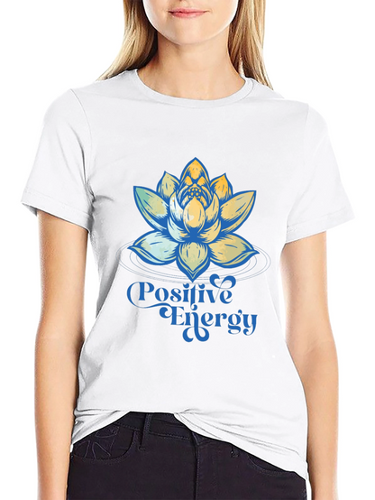 Positive Energy Lotus Flower Graphic T-Shirt