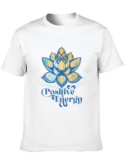 Positive Energy Lotus Flower Graphic T-Shirt