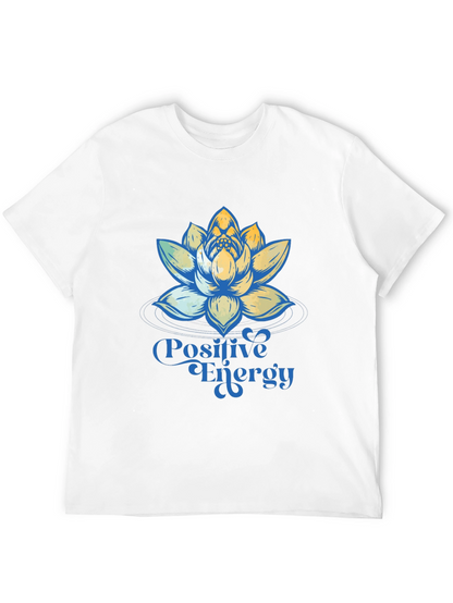 Positive Energy Lotus Flower Graphic T-Shirt