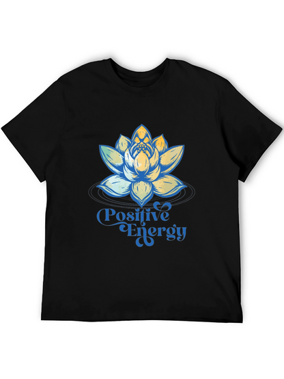 Positive Energy Lotus Flower Graphic T-Shirt
