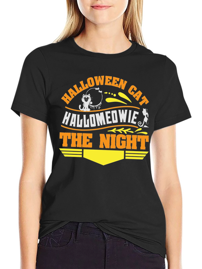 Halloween Cat Hallomeowie The Night T-Shirt