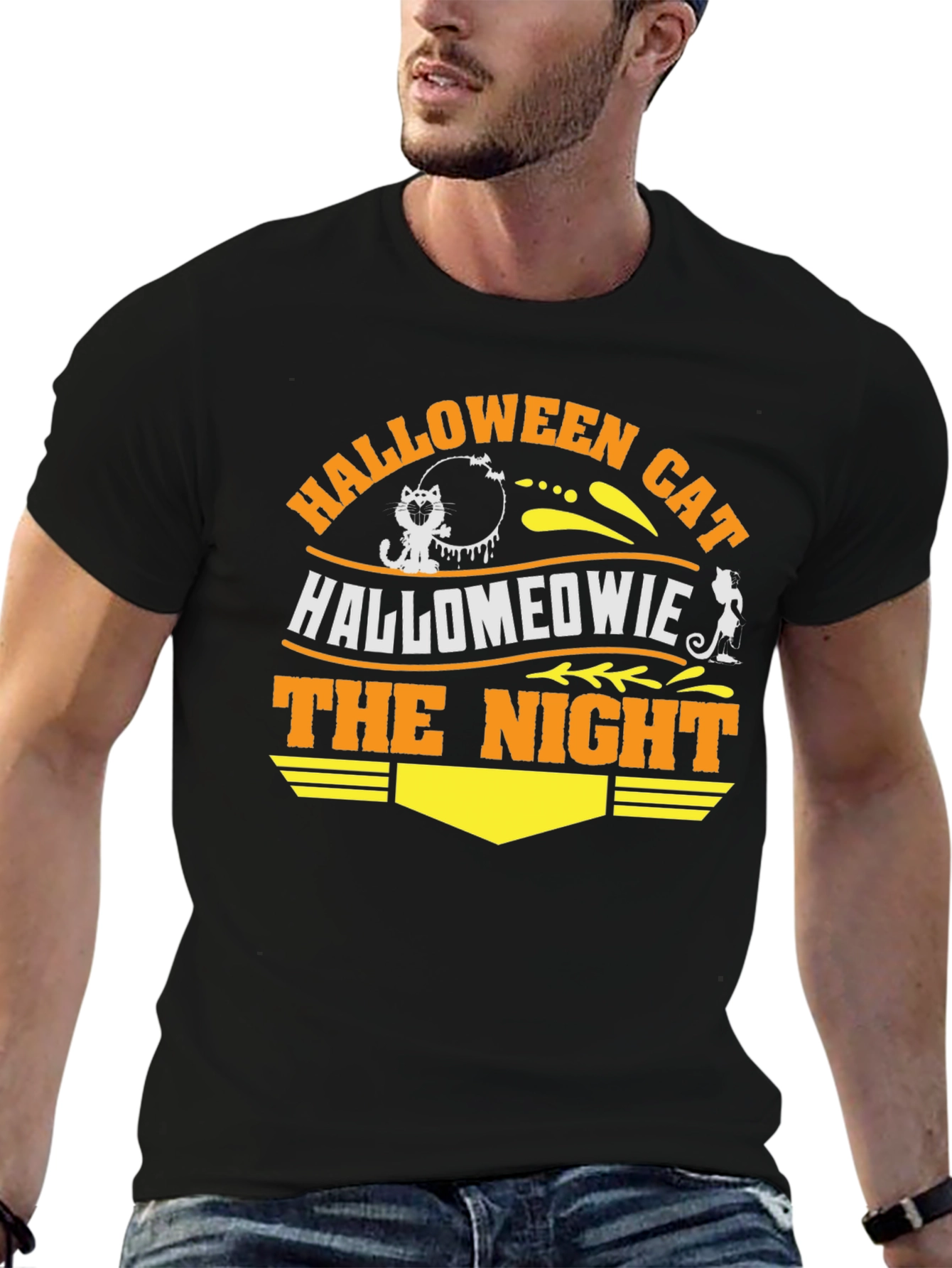 Halloween Cat Hallomeowie The Night T-Shirt