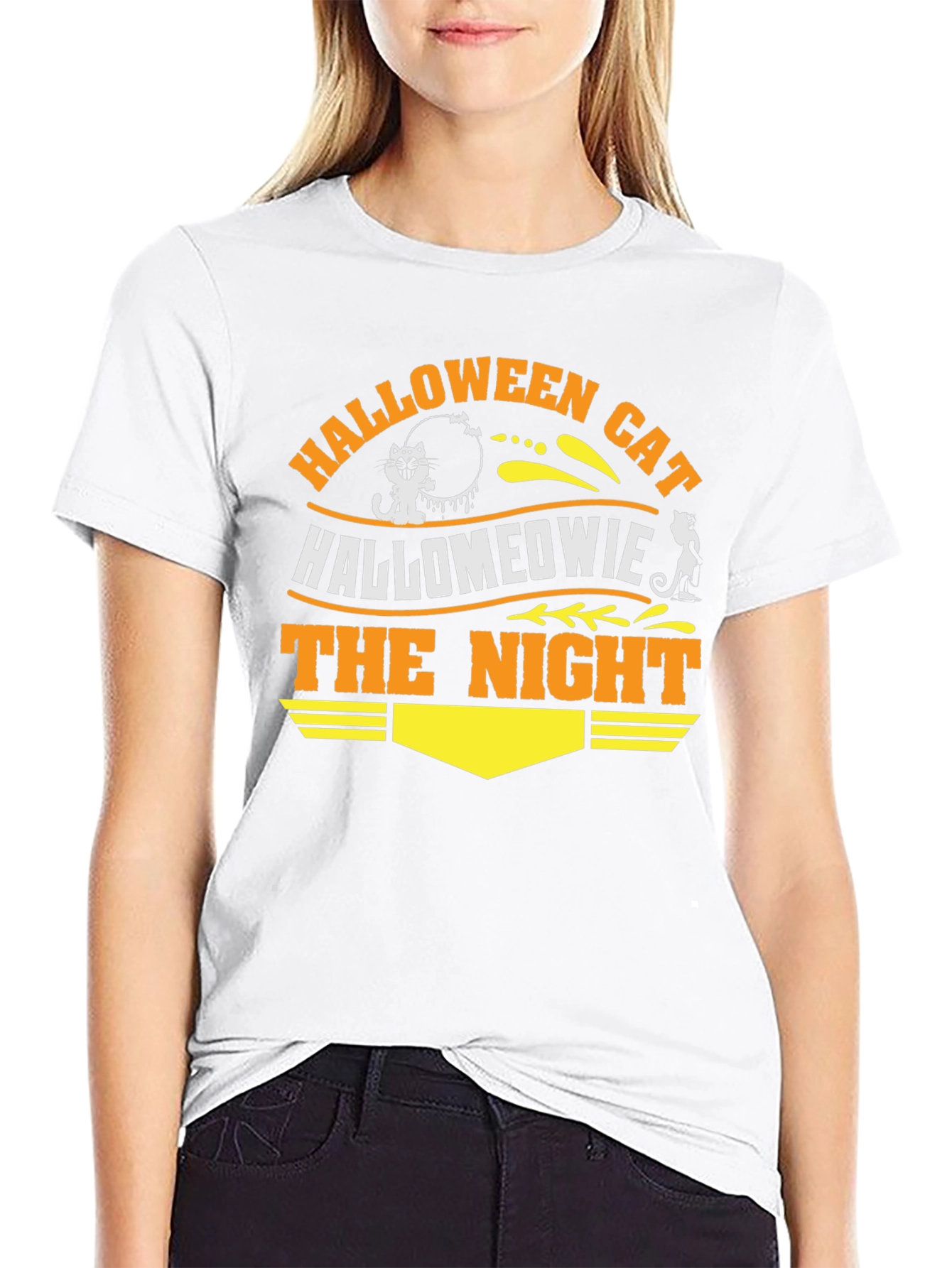 Halloween Cat Hallomeowie The Night T-Shirt