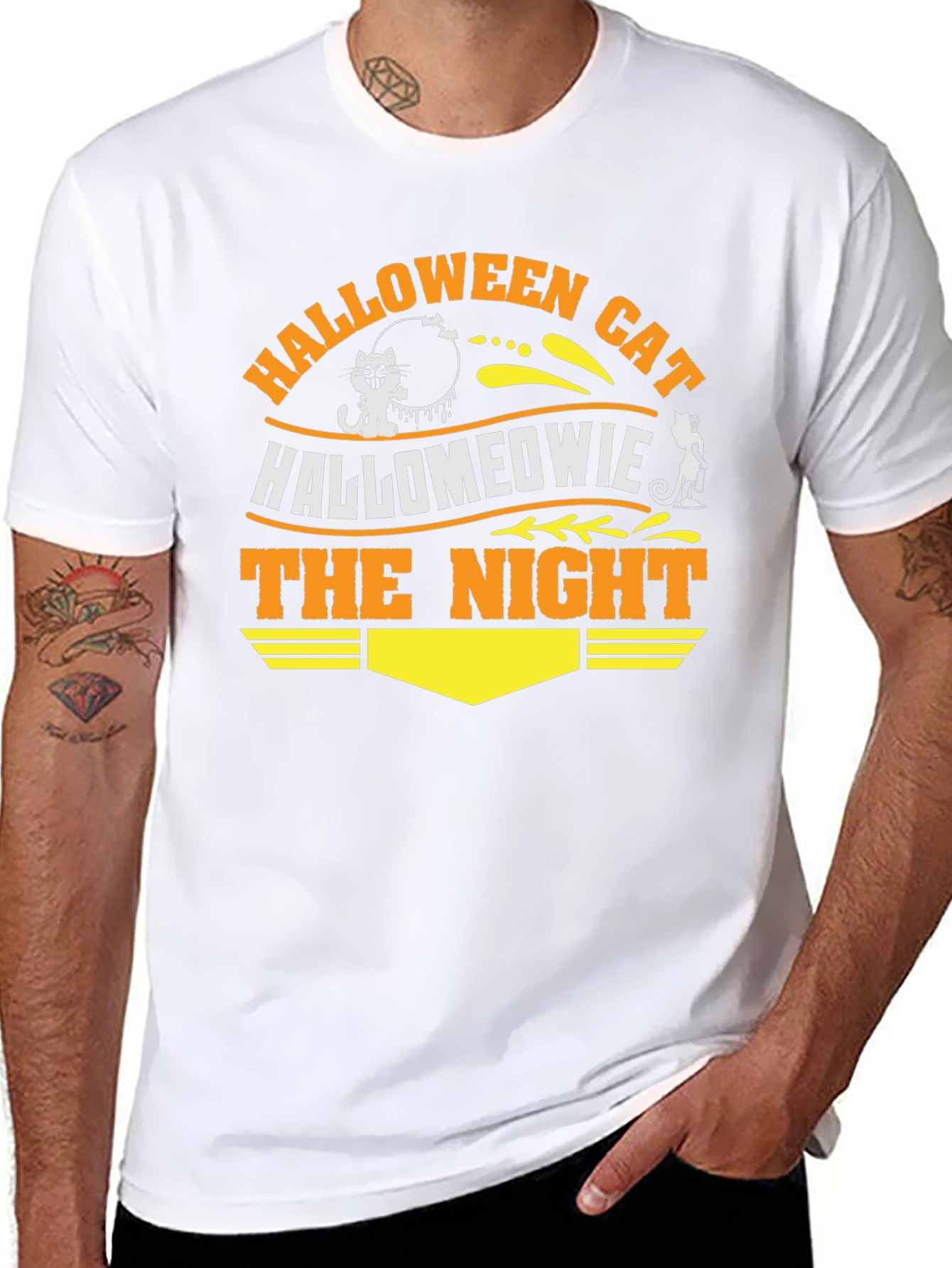 Halloween Cat Hallomeowie The Night T-Shirt