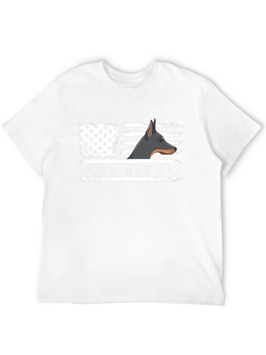 Doberman Dad T-Shirt - American Flag Dog Lover Tee