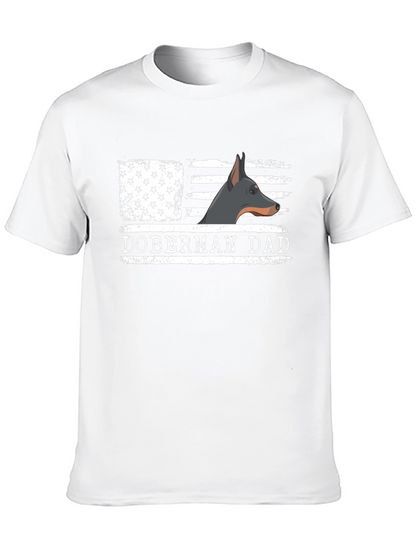 Doberman Dad T-Shirt - American Flag Dog Lover Tee