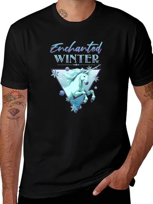 Enchanted Winter Unicorn Graphic T-Shirt