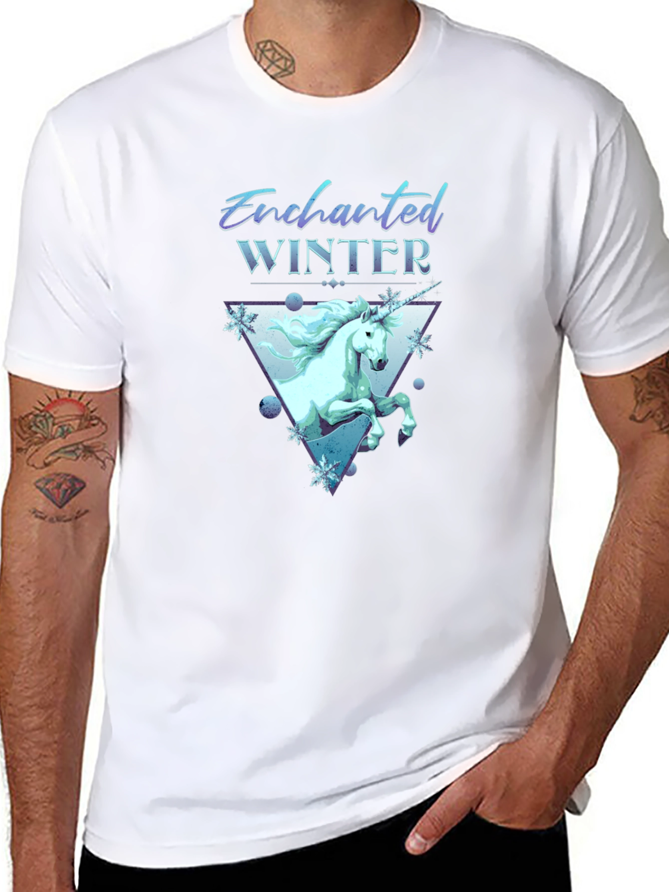 Enchanted Winter Unicorn Graphic T-Shirt