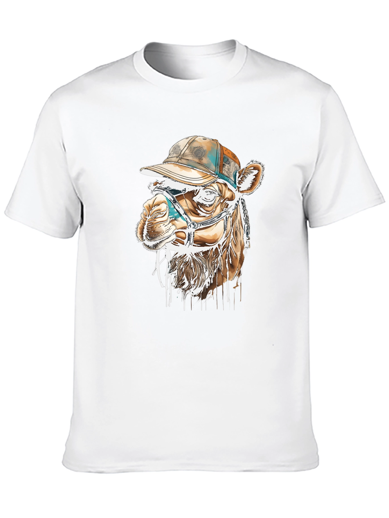 Camel Tee with Hat - Unique Graphic Print