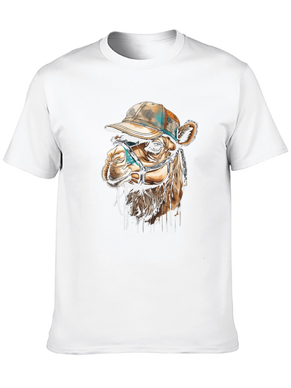 Camel Tee with Hat - Unique Graphic Print