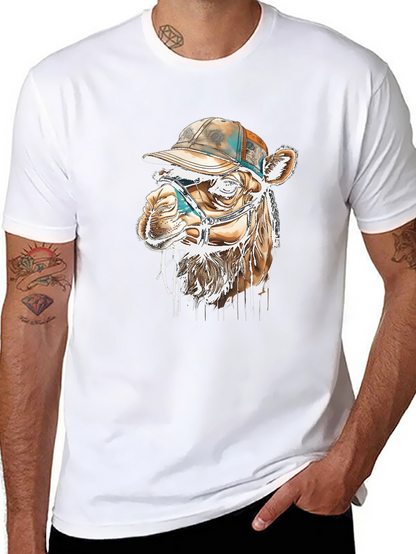 Camel Tee with Hat - Unique Graphic Print
