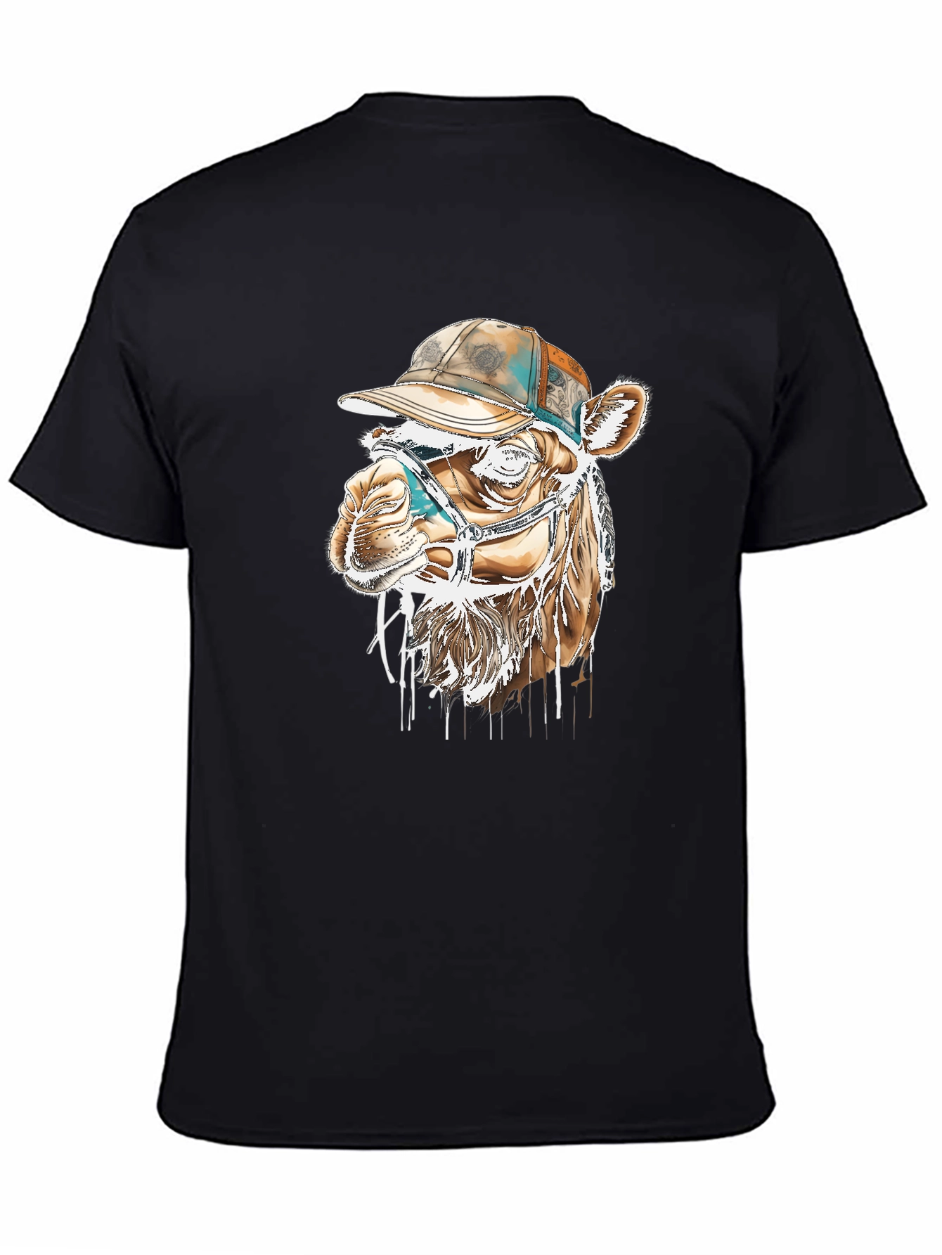 Camel Tee with Hat - Unique Graphic Print
