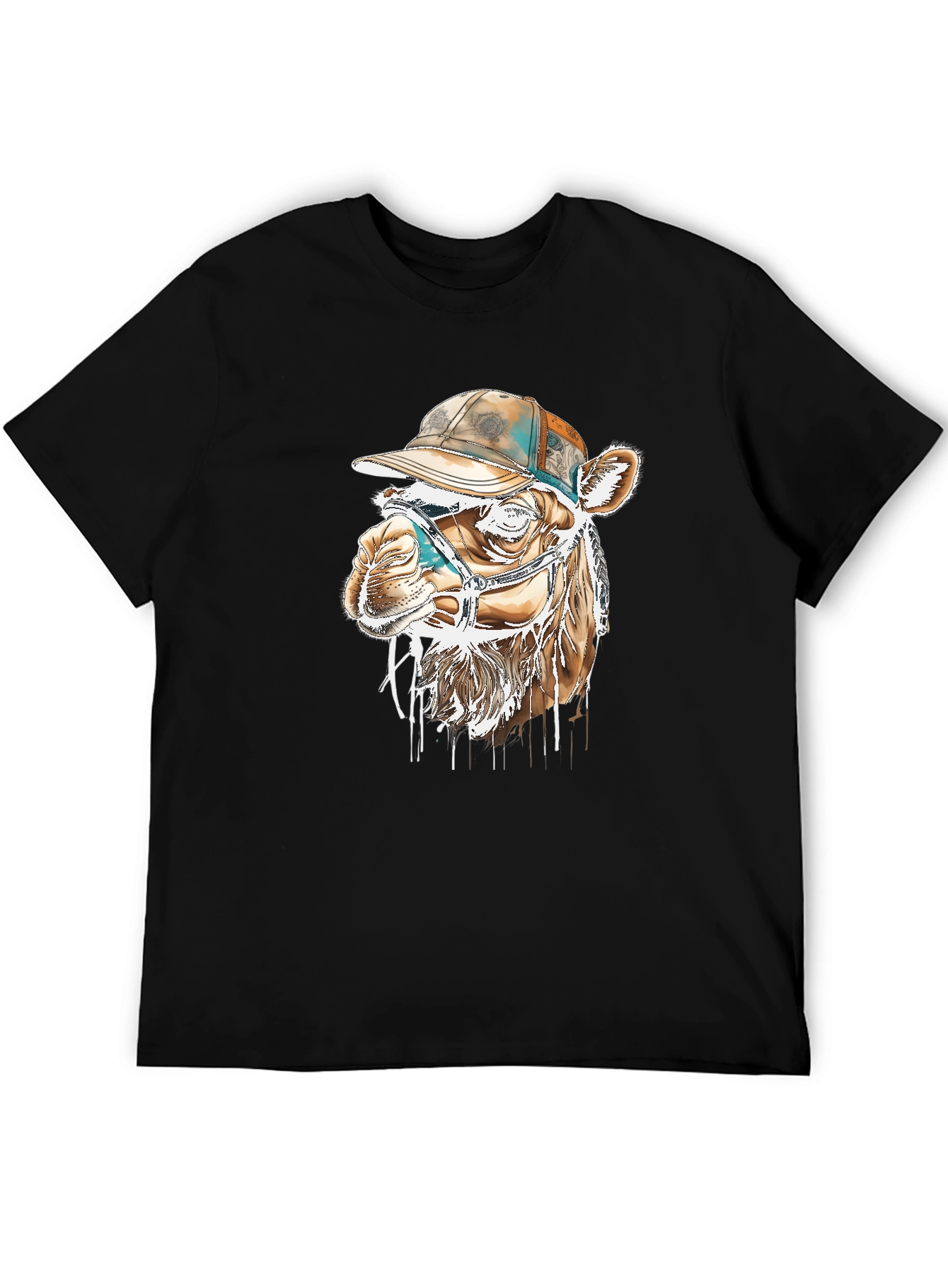 Camel Tee with Hat - Unique Graphic Print