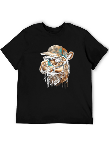 Camel Tee with Hat - Unique Graphic Print