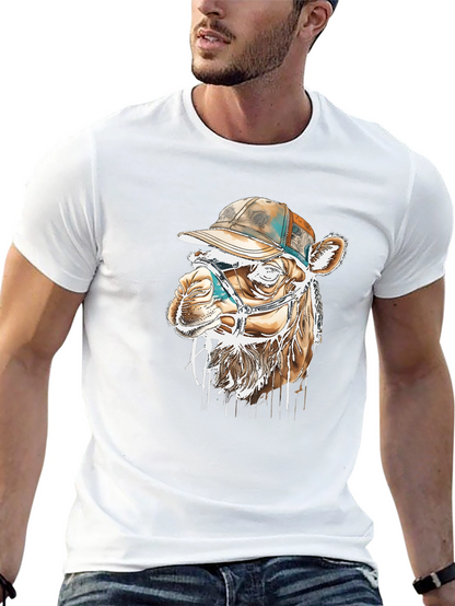 Camel Tee with Hat - Unique Graphic Print