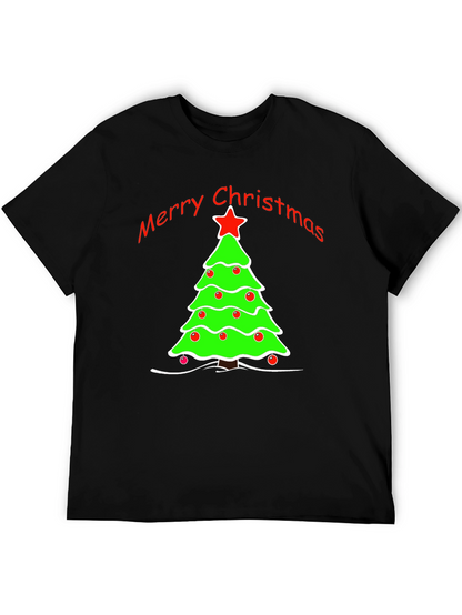 Merry Christmas Tree Graphic T-Shirt