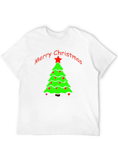 Merry Christmas Tree Graphic T-Shirt