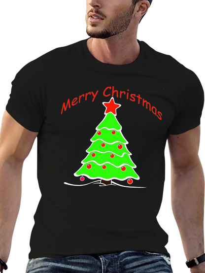 Merry Christmas Tree Graphic T-Shirt
