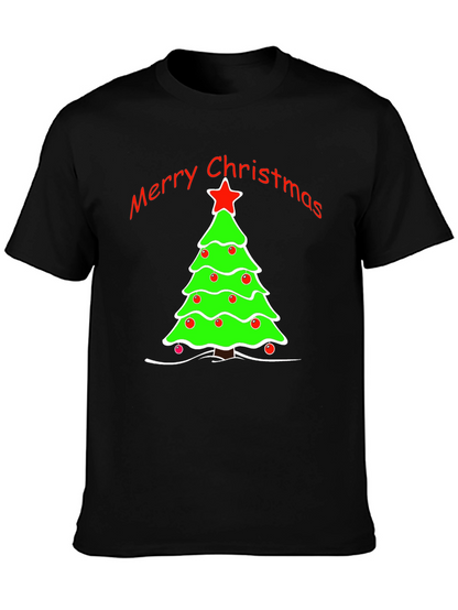 Merry Christmas Tree Graphic T-Shirt