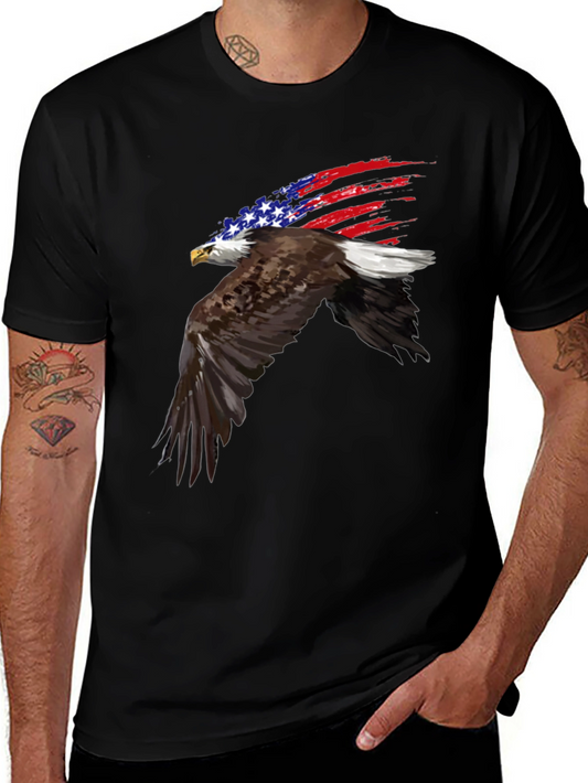 Patriotic Eagle USA Flag Graphic T-Shirt