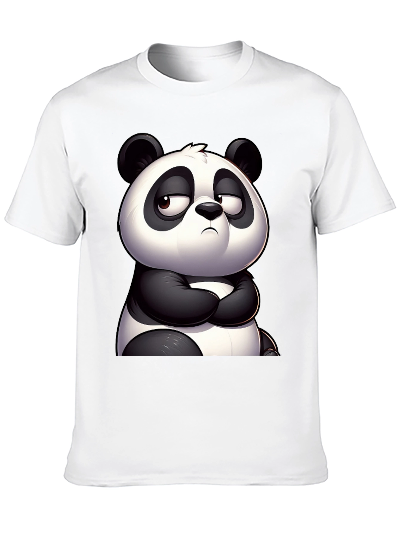 Grumpy Panda Graphic Tee - Black Cotton T-Shirt