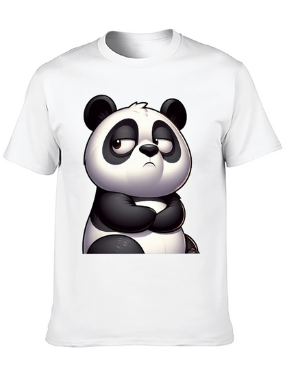Grumpy Panda Graphic Tee - Black Cotton T-Shirt