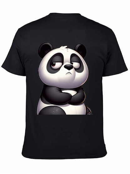 Grumpy Panda Graphic Tee - Black Cotton T-Shirt
