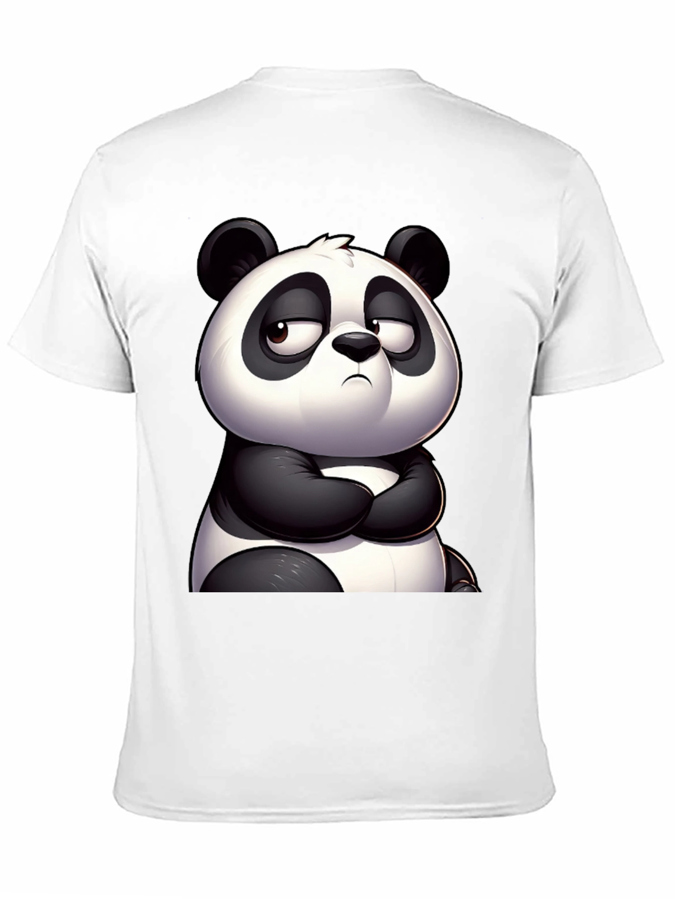 Grumpy Panda Graphic Tee - Black Cotton T-Shirt