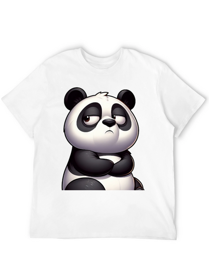 Grumpy Panda Graphic Tee - Black Cotton T-Shirt
